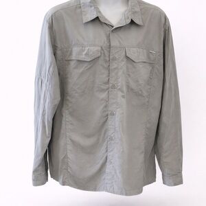 Columbia Men’s Light Gray Button-Up Shirt Jacket Overshirt